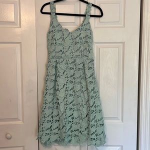 Chicwish Mint Green flower lace dress